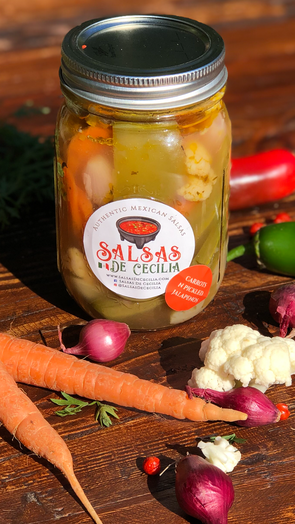 Carrots and pickled Jalapenos